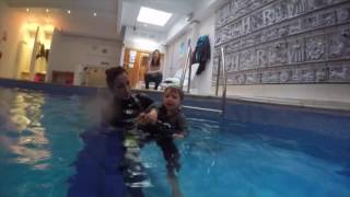Jonah learn how to float and swim like a Starfish!!