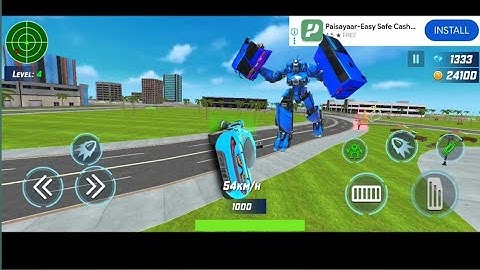 Blue Robot Multiple Transformers dino car jet robot Action-Androaid Gameplay