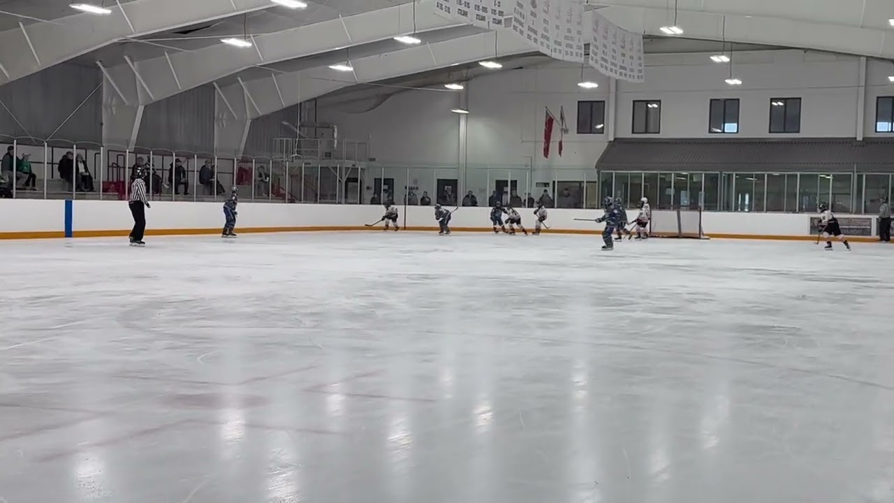 U11 AAA AP Raiders 2024/2025, OMHA Playoffs vs COW (White Jersey Centre #17)*shoulder check*