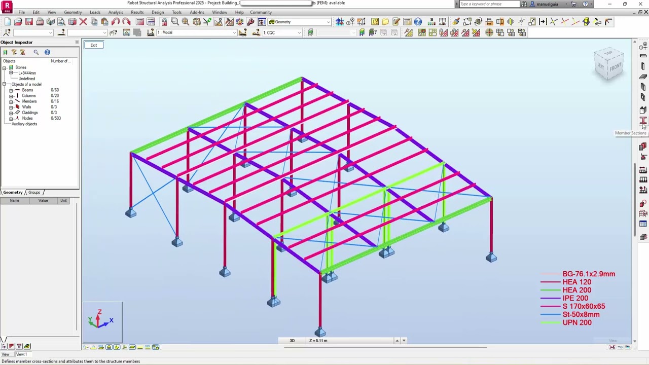 Secciones Transversales Personalizadas en Robot Structural Analysis Pro (Análisis y Diseño)