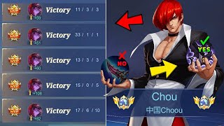 CHOU TUTORIAL!! THIS IS HOW TO INCREASE YOUR WIN RATE IN SOLO RANK USING CHOU - Mobile Legends