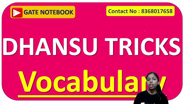 DHANSU TRICKS | Vocabulary Words | 1 SECOND Trick | GATE & UGC NET CS