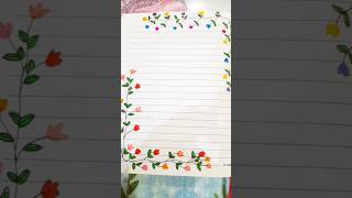 Easy Flower Border Design for School Project🌼#fyp #shorts #viral #frontpagedesign #borderdesign #art
