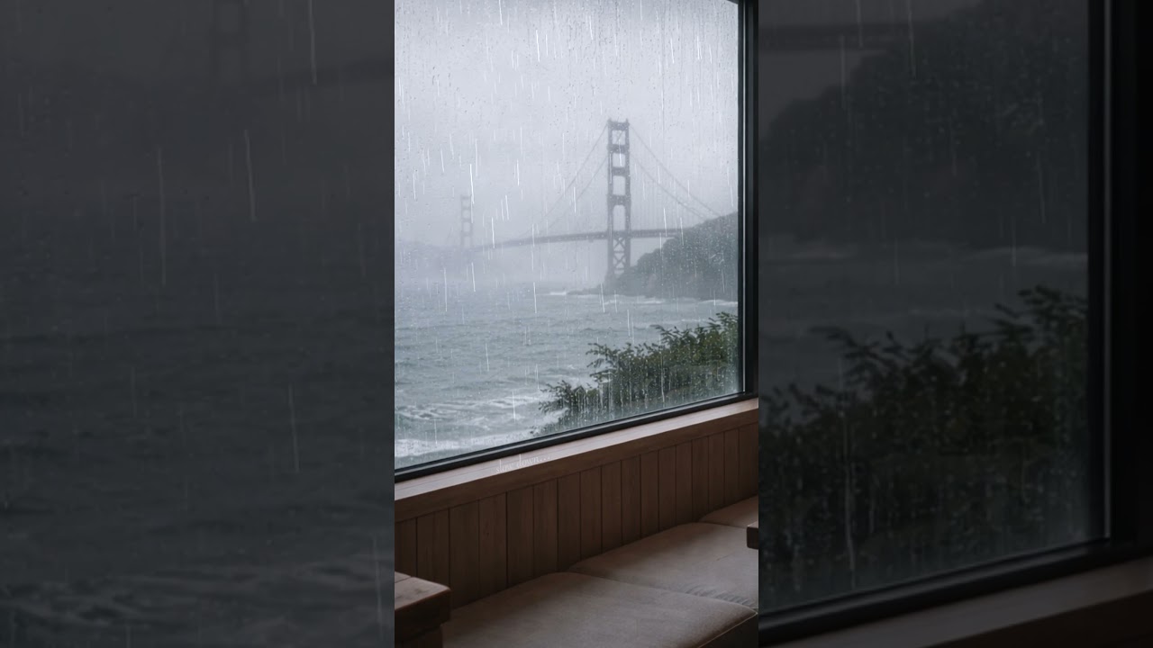 Rainy Cafe Ambience | Golden Gate Bridge, San Francisco 