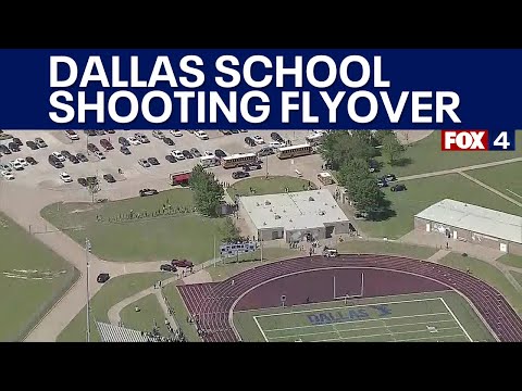 Dallas school shooting: SKY 4 above Wilmer-Hutchins H.S.