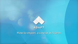 How to export a course as SCORM