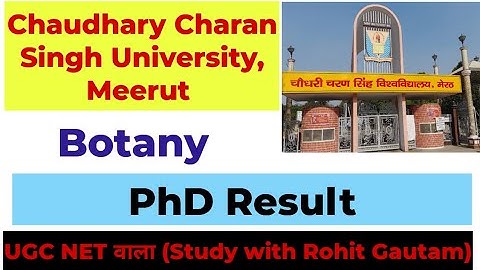 CCSU, MEERUT II PHD RESULT DECLARED II Botany PHD RESULT II CHAUDHARY CHARAN SINGH UNIVERSITY II