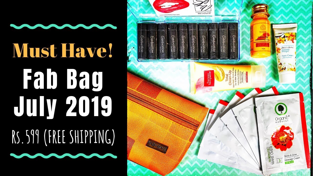 Fab Bag July 2019 | MUST HAVE | 10 Lipsticks + More | Unboxing & Review