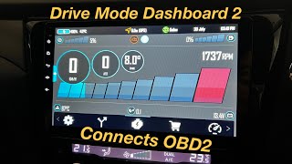 Setup and Review Drive Mode Dashboard 2 - Connect to OBD2 Scanner - Works on Android Head Unit screenshot 3