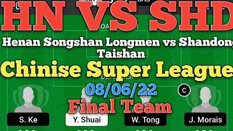 HN vs SHD Dream11 Football Match || Henan Songshan Longmen vs Shandong Taishan |Chinise Super League - DayDayNews