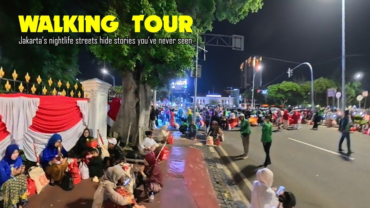 4K WALKING TOUR JAKARTA ⎮SESAKNYA MALAM JAKARTA ⎮JAKARTA CITY NIGHT TRAFFIC