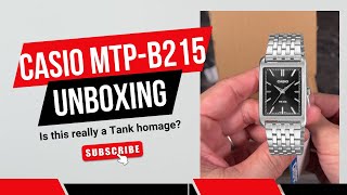 Casio MTP-B215 Unboxing - is it really a Cartier Tank homage? I don't think so.