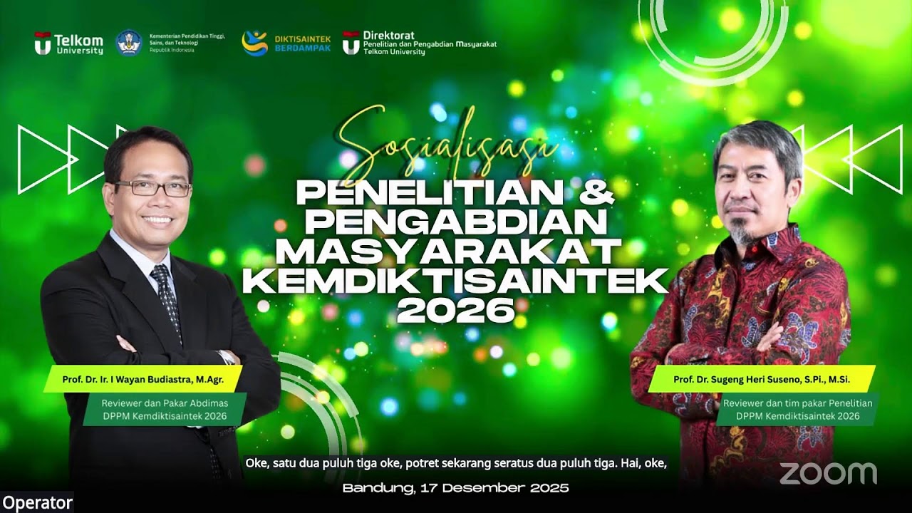 Sosialisasi Panduan Hibah Pengabdian Kepada Masyarakat Tahun 2026 Kemdiktisaintek
