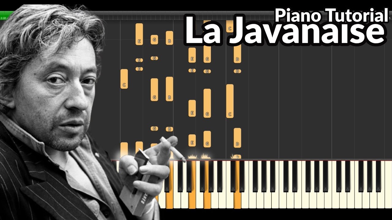 La Javanaise - Serge Gainsbourg -- Piano Tutorial