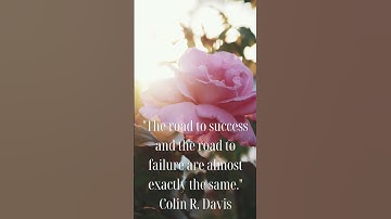 The road to success and the road to failure are almost exactly the same | Colin R  Davis