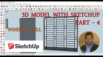 SketchUp 3D Model Design Part 4 ( WIndow Grill)