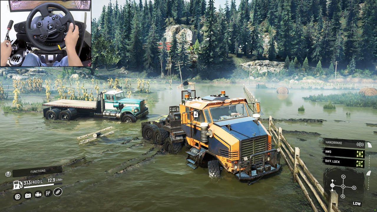 Farmtruck Rescue - SnowRunner | Thrustmaster TX gameplay