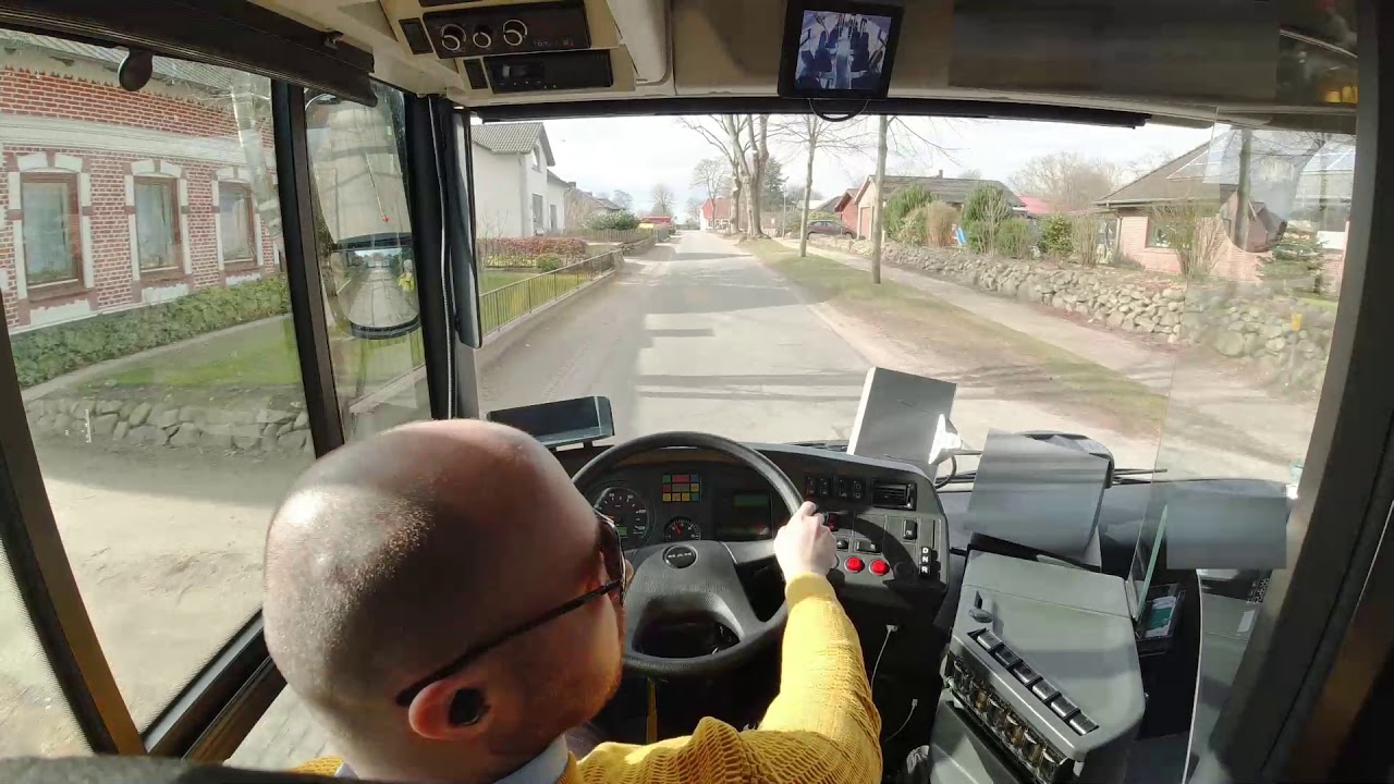 Driving the bus in Germany! Drivers cockpit view!