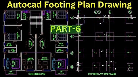 AutoCAD Footing Plan Drawing | AutoCAD Live Project Drawing Part 06 | AutoCAD Bangla Tutorial