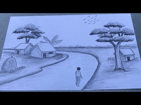 Vẽ Tranh Phong Cảnh Bằng Bút Chì | How To Draw Landscape With Pencil -  Youtube