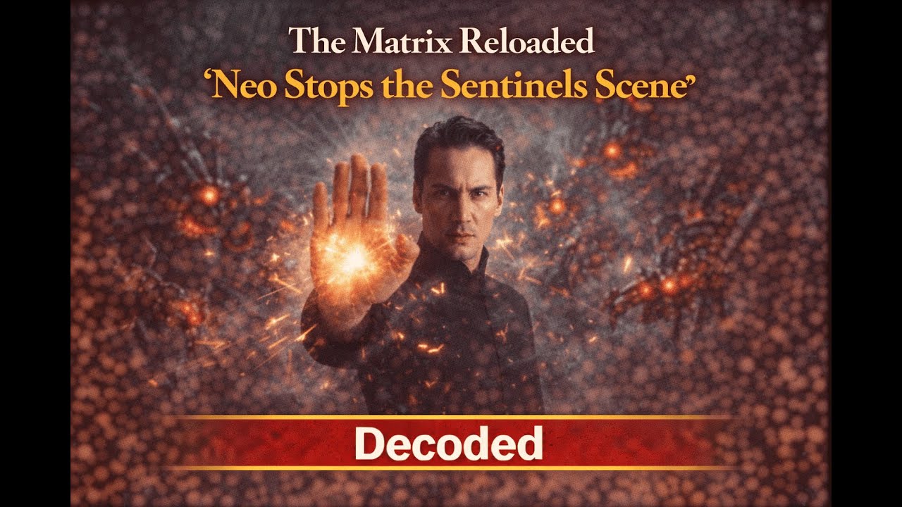 The Matrix Reloaded Neo Stops the Sentinels Scene