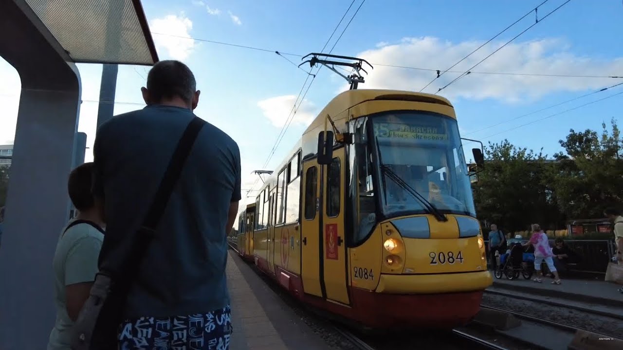 Poland, Warsaw, tram 35 ride from Rondo 