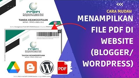 Cara Menampilkan File PDF di Website Wordpress/ Blogger