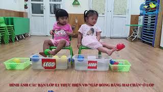 Vận Động Gắp Bóng Bằng Chân - Trường Mầm Non Chim Non