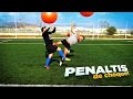 PENALTIS DE CHOQUE CON BALÓN GIGANTE! ¡RETO FÚTBOL!