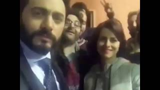 تامر حسني يحتفل بعيد ميلاد  نور في تصوير فيلم تصبح علي خير