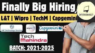 Information Capgemini, TechM, L&T, Wipro Biggest Hiring | Superset Hiring | Very Urgent | Off Campus 2021-2025 Update