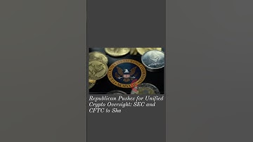 Republican Pushes for Unified Crypto Oversight: SEC and CFTC to Share Power. #cryptocurrent #usa