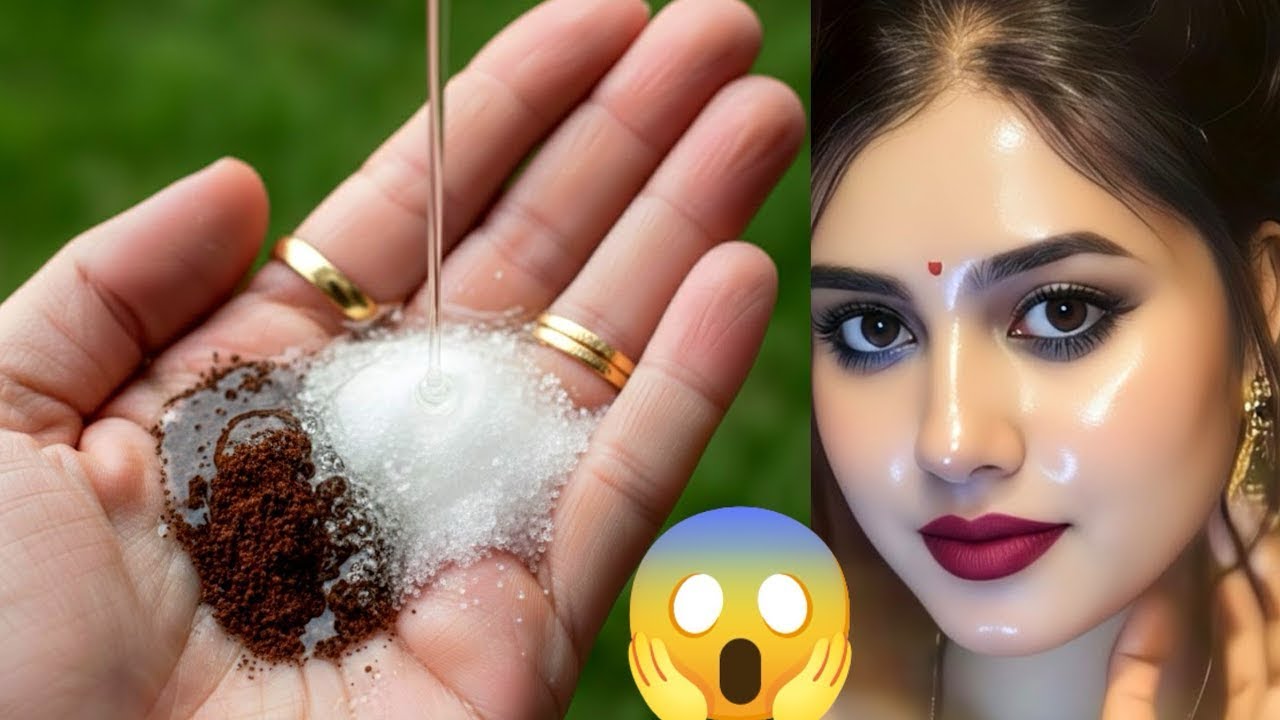 Viral Coffee Face Pack 😯 Homemade Coffee Mask For Glowing Skin #skincare​ #glowingskin​ #brightskin 