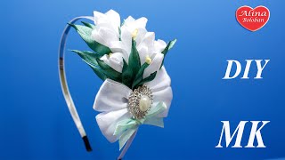 Подснежники Канзаши на Ободке . МК / Snowdrops kanzashi on the rim. DIY ribbon flowers Подснежники Канзаши на Ободке . МК / Snowdrops kanzashi on the rim. DIY ribbon flowers