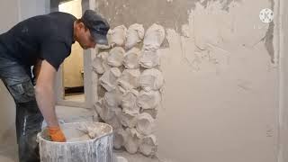 Как очень быстро штукатурить стены вручную - способ накидывания.