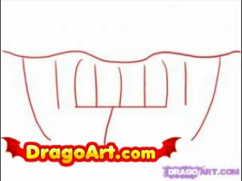 How to draw vampire fangs, step by step - YouTube