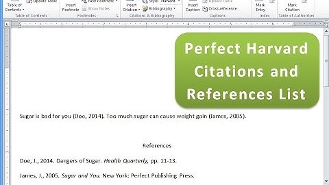 Create Harvard Citations and References List with Microsoft Word