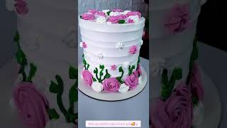 Bolo Feminino floral #confeitaria #cake #bolofeminino #rosetas #cakedecoration