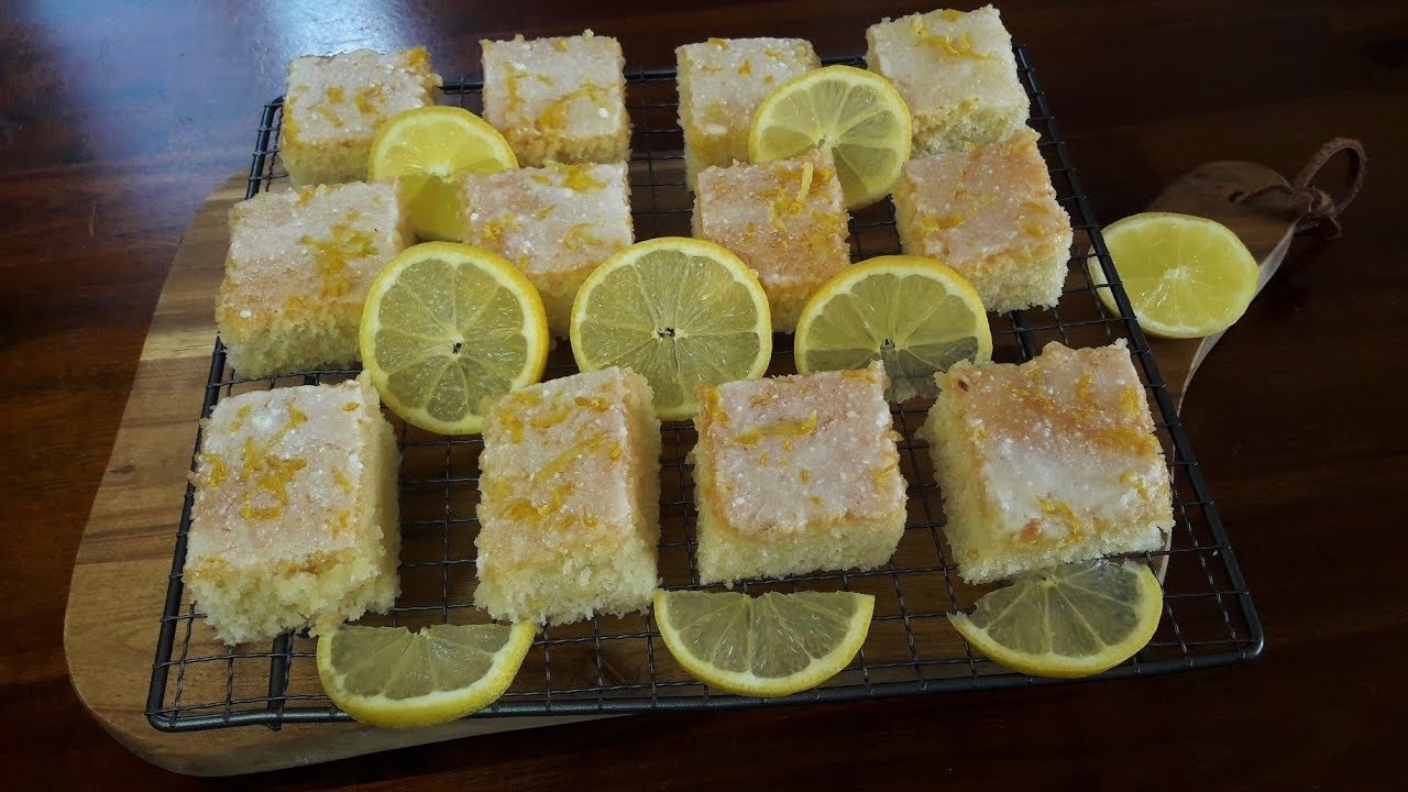 Saftige Zitronenschnitten/ WAHNSINNIG einfach&lecker/ohne Milch und Eier/vegan/soft Cake/Blechkuchen