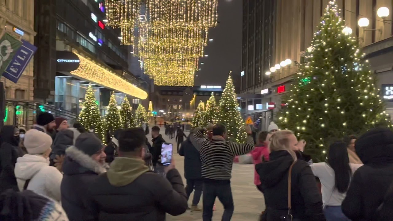 Helsinki city Center area - new year evening 2022
