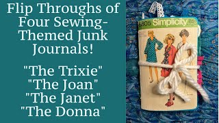 Flip Through of Four New Sewing Pattern Junk Journals!