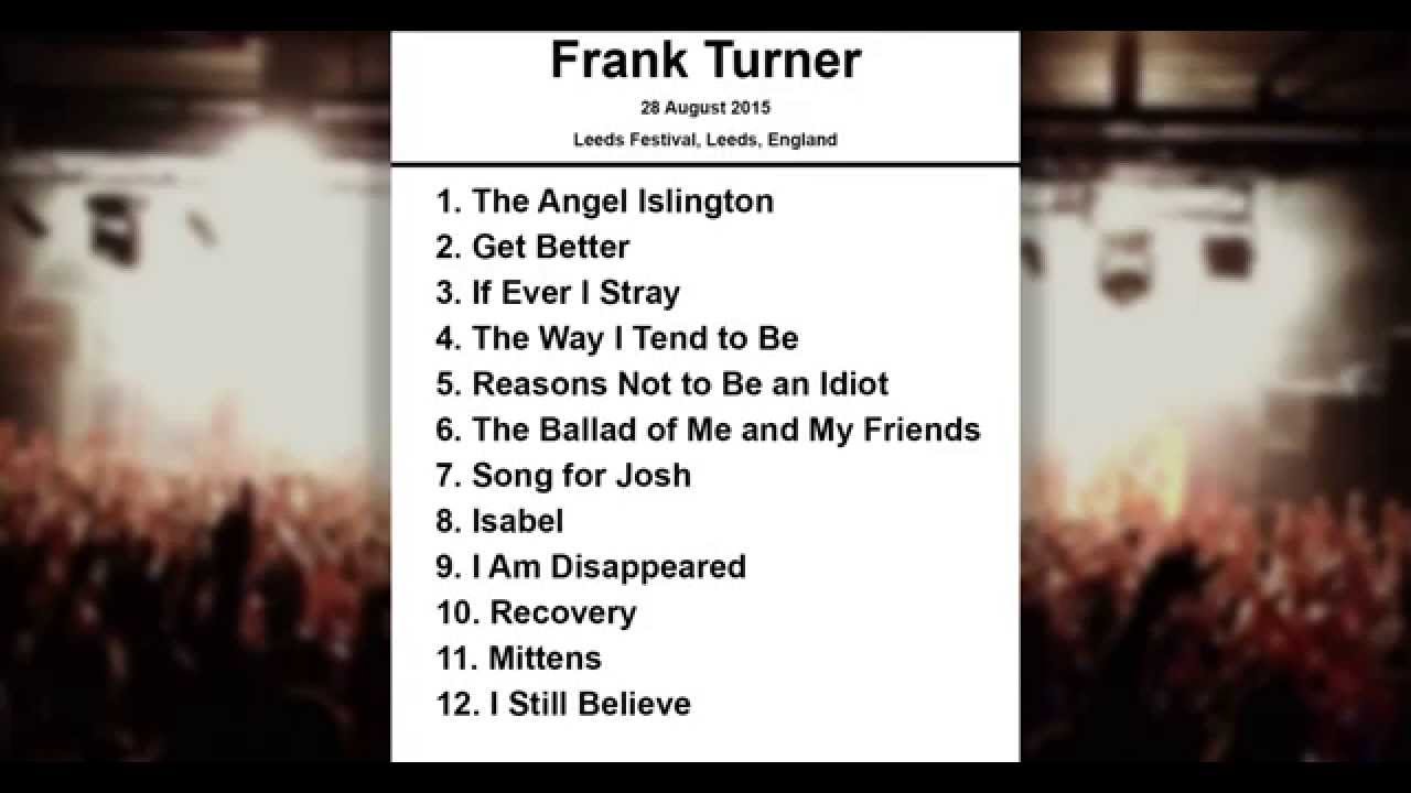 frank turner tour setlist