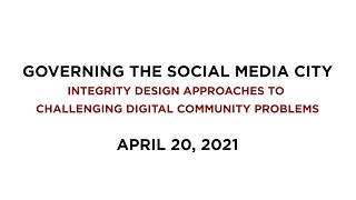 Governing the Social Media City