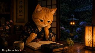 Rainy Night Deep Focus with Tsumugi 🎧 | 精神統一 Seishin Tōitsu | 1-Hour Study BGM