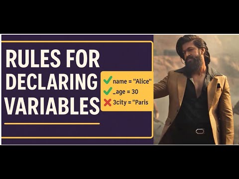 Rules for declaring variables in python.. #python ,#pythonprogramming ,#coding , #ai  ,#btech, #job