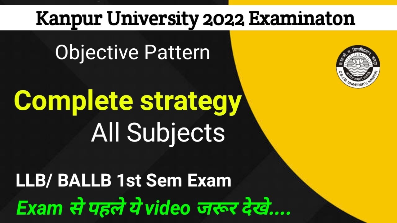 LLB/BALLB 1st semester exam tips | complete strategy | Kanpur ...