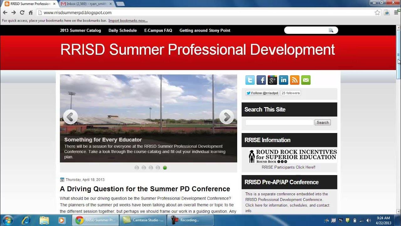 RRISD Summer PD catalog Screencast YouTube