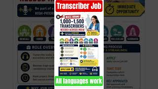 #wfh All languages Transcription Work Available. Mail Name, Mobile &amp;language at amagingjob@gmail.com