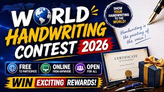Free Online Competition 2026🏆 || Handwriting Competition|| Certificate and Prizes