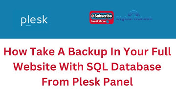 How Take A Backup In Your Full Website With SQL Database From Plesk Panel
